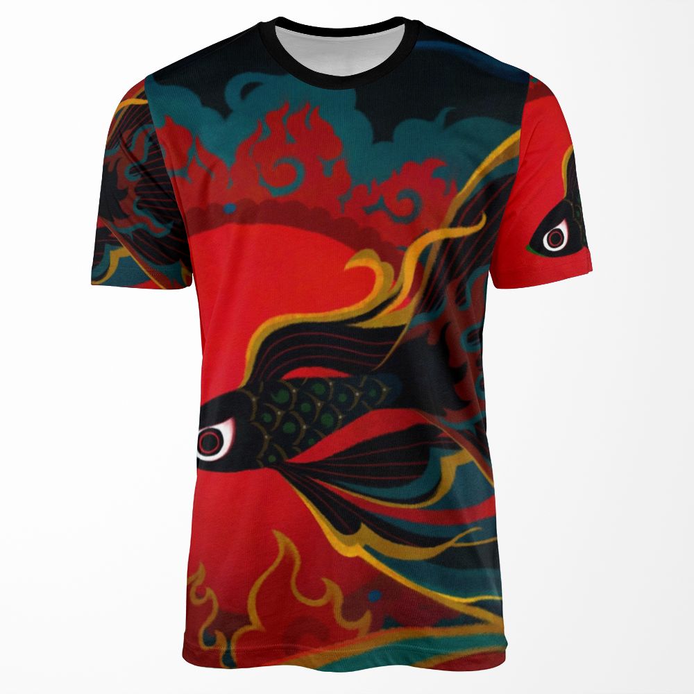 Fire Fish All-over-print T-shirt