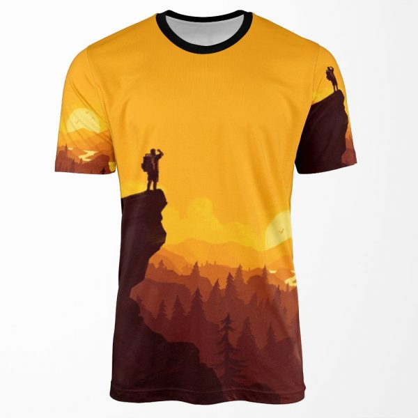 Firewatch Art Design 4K All-over-print T-shirt