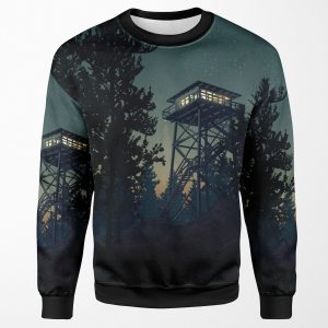 Firewatch Nighttime Art Design 4K All-over-print Unisex Sweatshirt