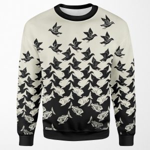 Fish And Birds Art Deco Tessellation All-over-print Unisex Sweatshirt