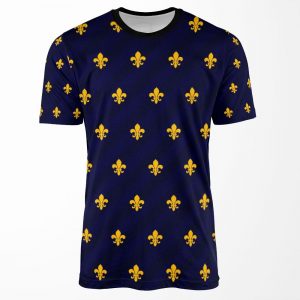 Fleur De Lys Gold Blue All-over-print T-shirt