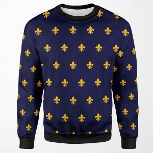 Fleur De Lys Gold Blue All-over-print Unisex Sweatshirt
