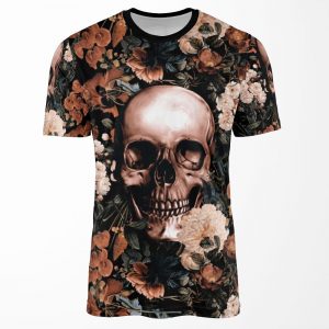 Floral And Skull Ii All-over-print T-shirt