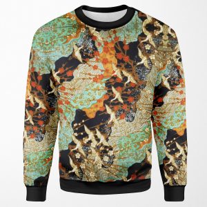 Flying Cranes And Spring Flowers Antique Japanese Floral All-over-print Unisex Sweatshirt