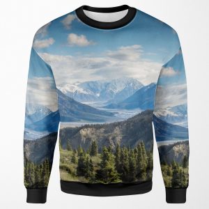Forest Mountains River National Park Nature Photography Wall Art All-over-print Unisex Sweatshirt