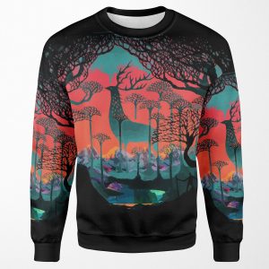 Forest Spirit Woodland Illustration All-over-print Unisex Sweatshirt