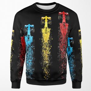 Formula 1 Cars Racing And Disintegrating All-over-print Unisex Sweatshirt