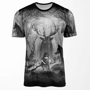 Fox Wolf Deer And Forest Cello Music All-over-print T-shirt