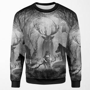 Fox Wolf Deer And Forest Cello Music All-over-print Unisex Sweatshirt