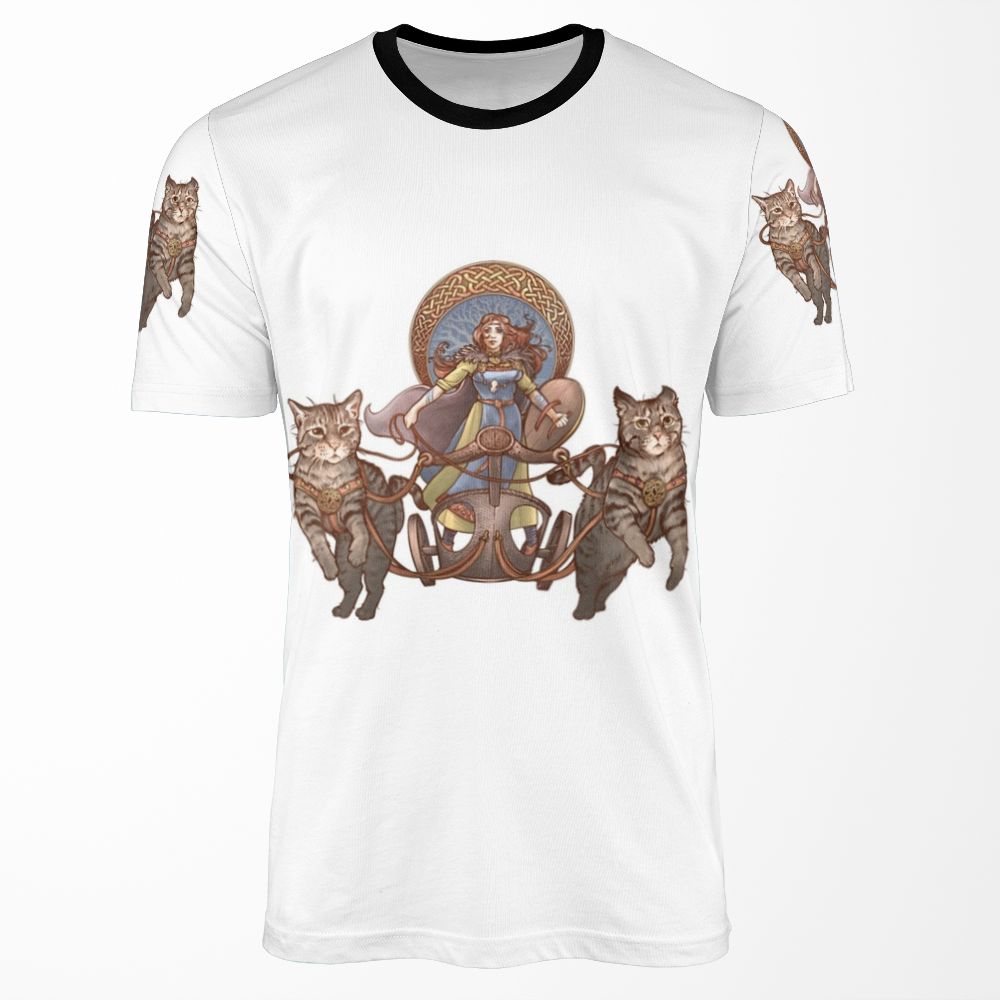 Freya Driving Her Cat Chariot All-over-print T-shirt
