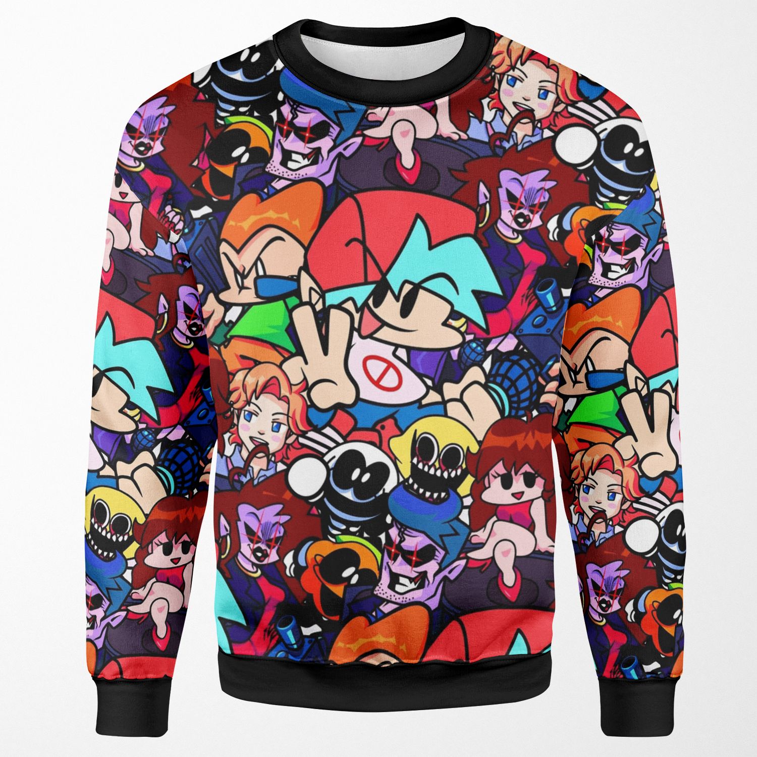 Friday Night Funkin Collage All-over-print Unisex Sweatshirt