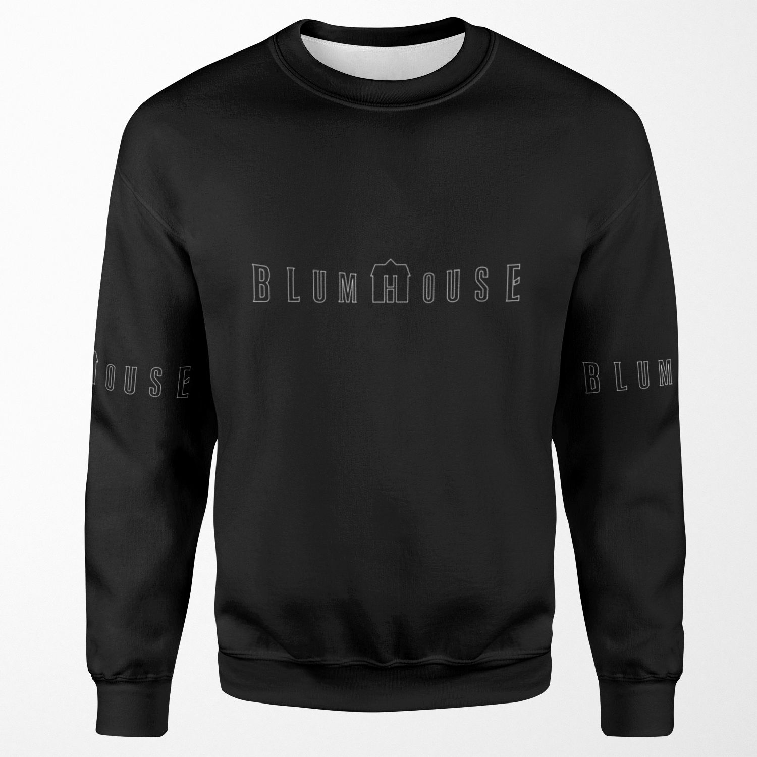Full Blumhouse Logo Outline All-over-print Unisex Sweatshirt