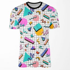 Funky 80S Eighties Memphis Pattern Design All-over-print T-shirt