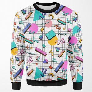 Funky 80S Eighties Memphis Pattern Design All-over-print Unisex Sweatshirt