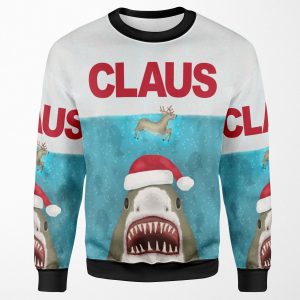Funny Christmas Santa Claus Shark Reindeer Humor All-over-print Unisex Sweatshirt