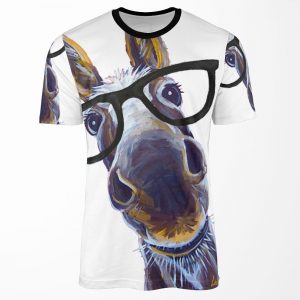 Funny Donkey Art Smart Donkey With Glasses All-over-print T-shirt
