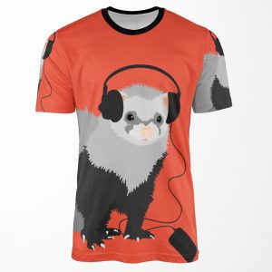 Funny Musical Ferret All-over-print T-shirt