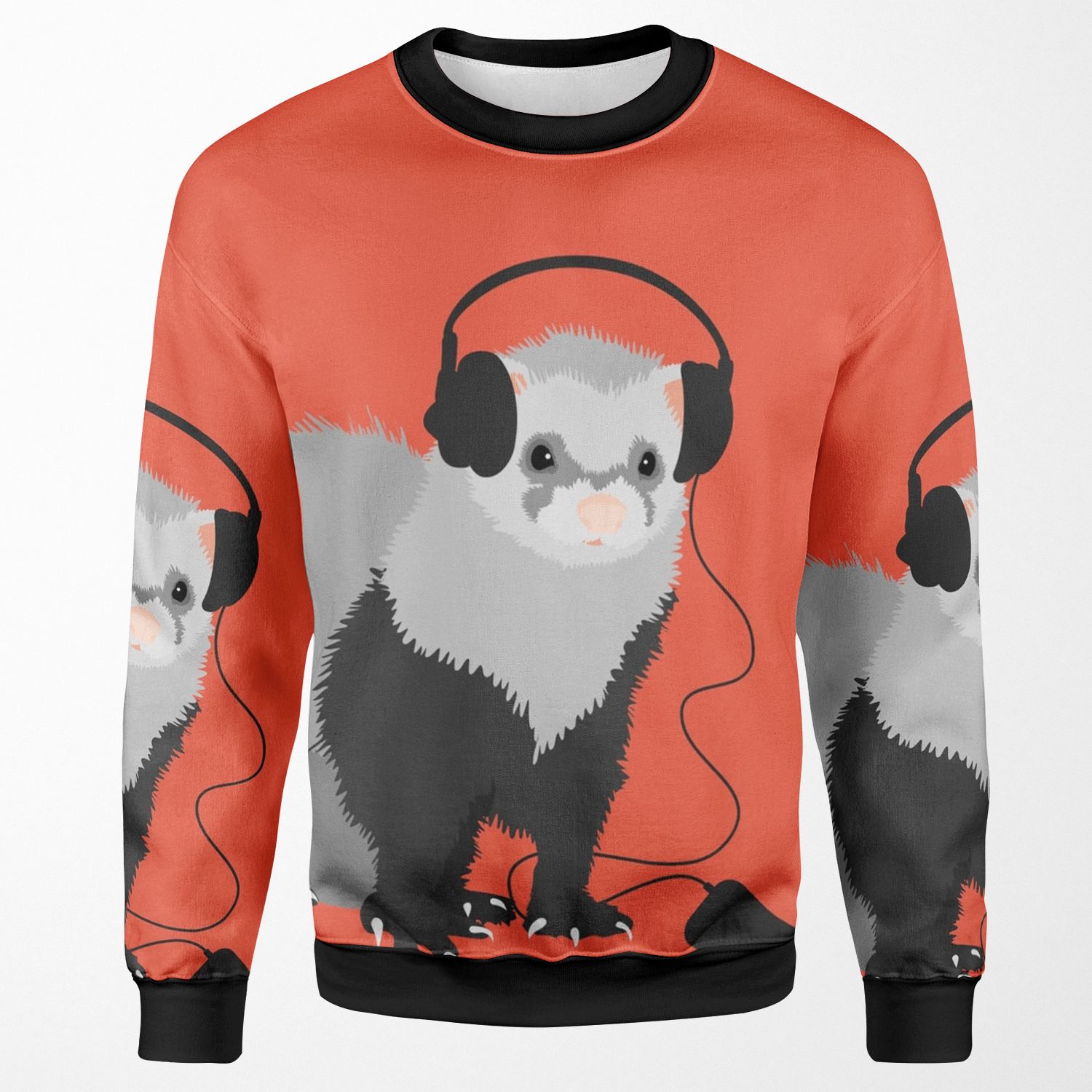 Funny Musical Ferret All-over-print Unisex Sweatshirt