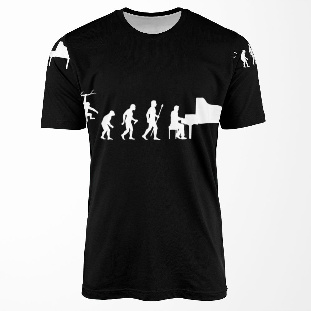 Funny Piano Evolution All-over-print T-shirt
