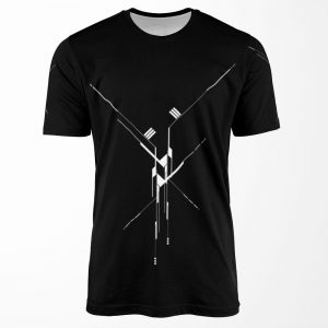 Futuristic Geometric Lines All-over-print T-shirt