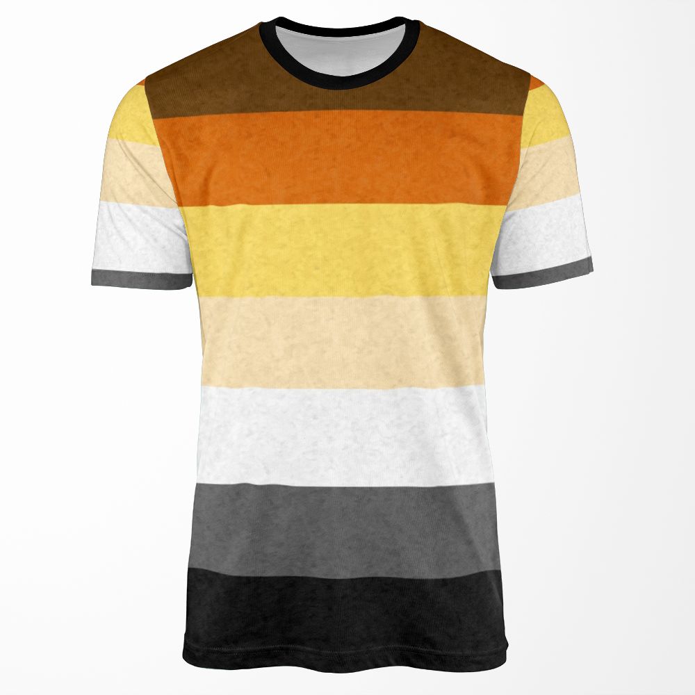 Gay Bear Pride Flag Colored Background All-over-print T-shirt