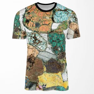 Geology Gift Peridotite From Ardnamurchan Scotland Rock Thin Section Microscope Photo All-over-print T-shirt
