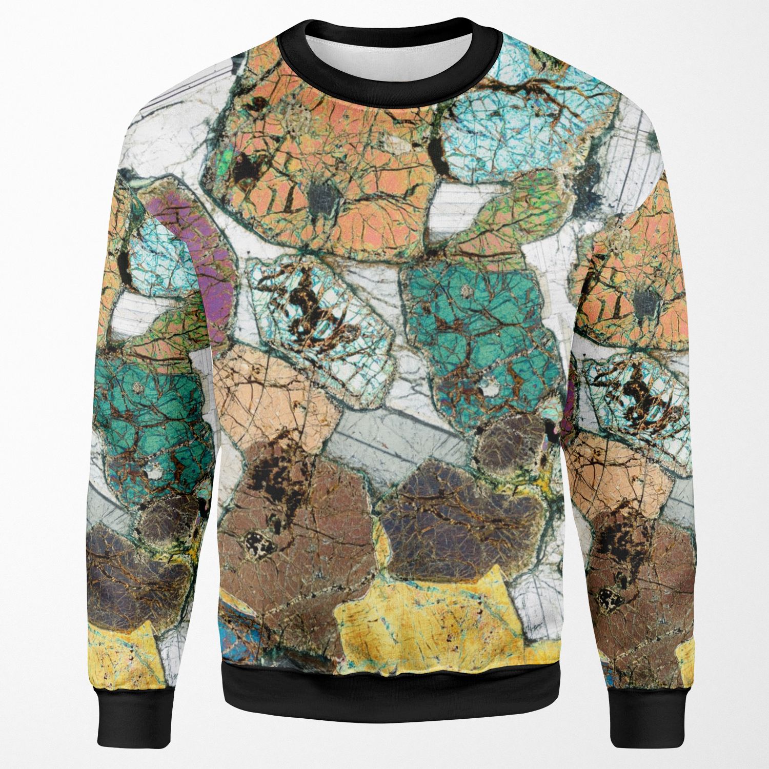 Geology Gift Peridotite From Ardnamurchan Scotland Rock Thin Section Microscope Photo All-over-print Unisex Sweatshirt