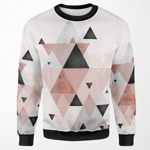 Geometric Compilation In Rose Gold And Blush Pink All-over-print Unisex Sweatshirt