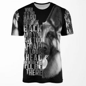German Shepherd Quote German Shepherd Text German Shepherd Black And White All-over-print T-shirt