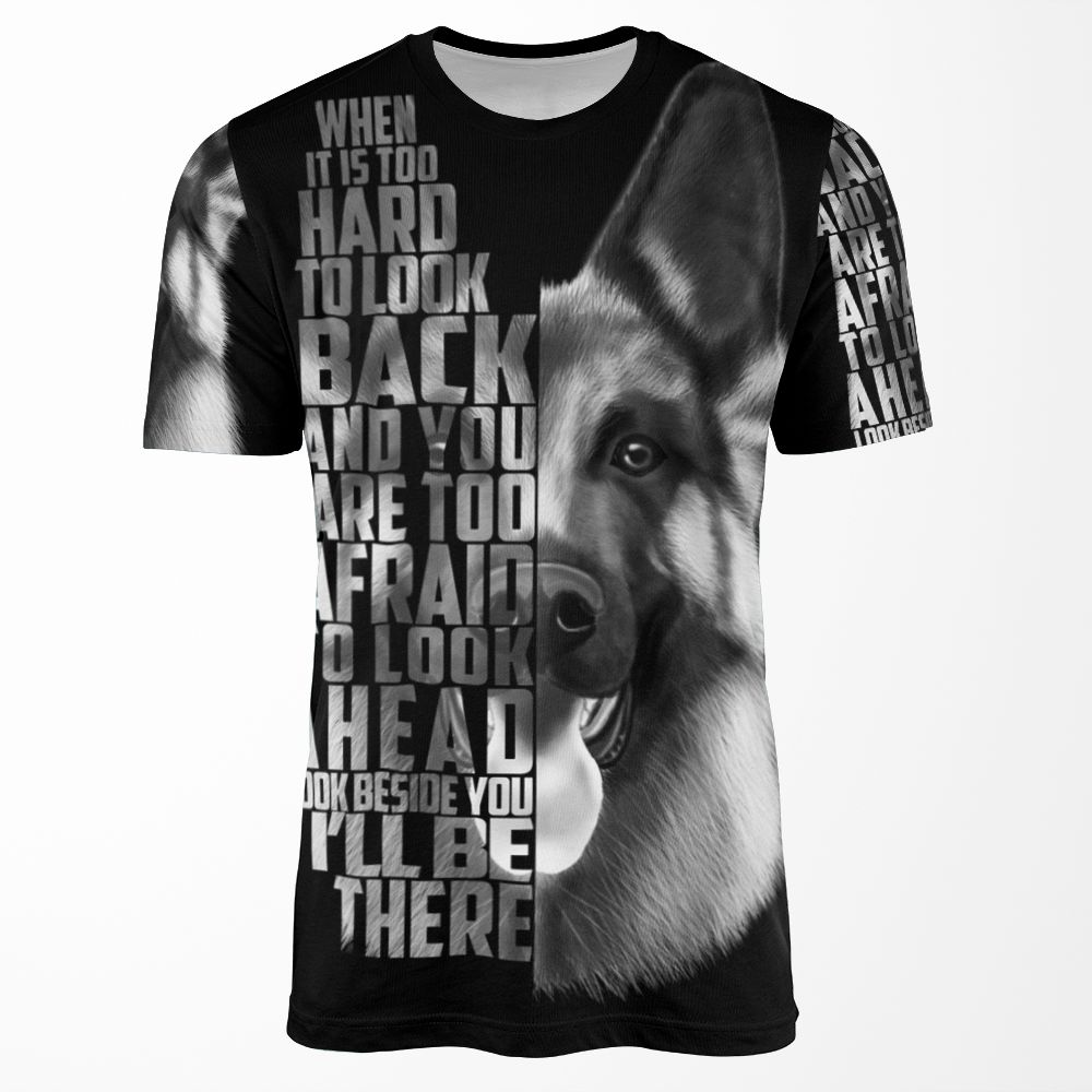 German Shepherd Quote German Shepherd Text German Shepherd Black And White All-over-print T-shirt