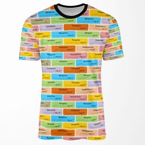 Gift For Anaesthetist Anesthetist Anesthesiologist Drug Label Pattern All-over-print T-shirt