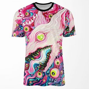 Glitterwolf Acrylic Painting All-over-print T-shirt