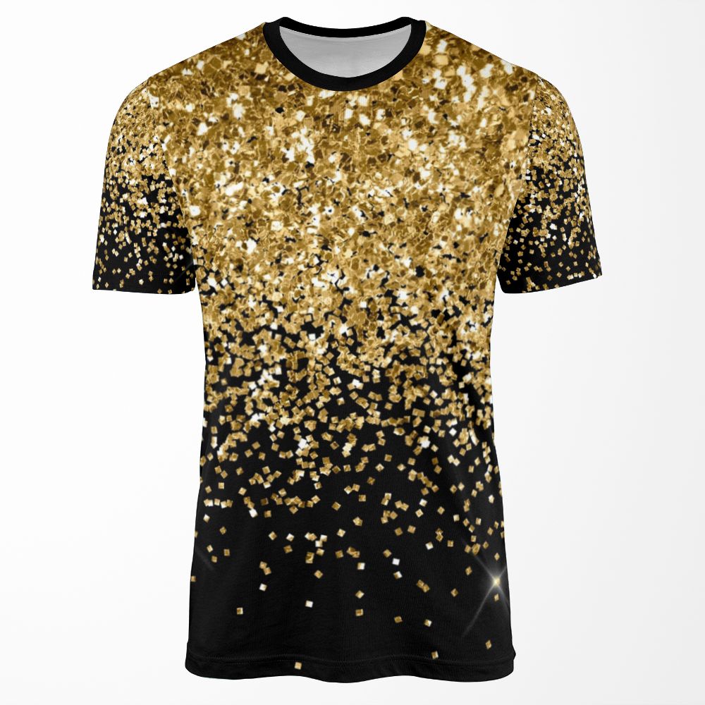 Gold Glitter All-over-print T-shirt