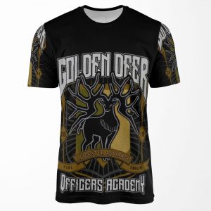 Golden Deer Crest All-over-print T-shirt