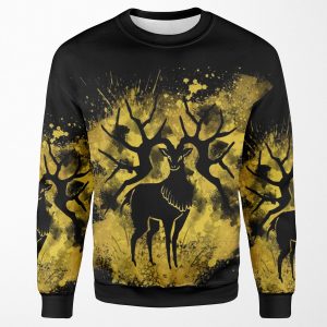Golden Deer Splatter All-over-print Unisex Sweatshirt
