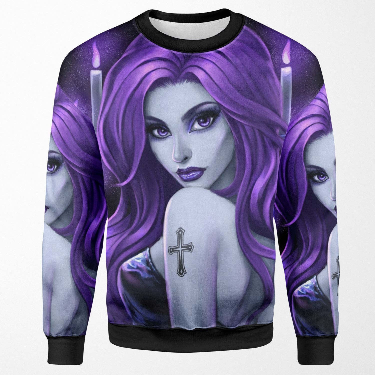 Goth Beauty Purple All-over-print Unisex Sweatshirt