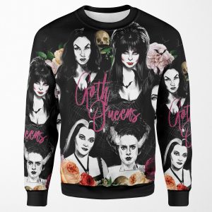 Goth Queens Elvira Vampira Lily Morticia Frankenstein All-over-print Unisex Sweatshirt