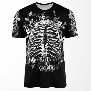 Graves Into Gardens White Font All-over-print T-shirt