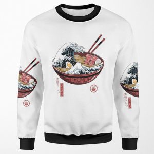 Great Ramen Wave White All-over-print Unisex Sweatshirt