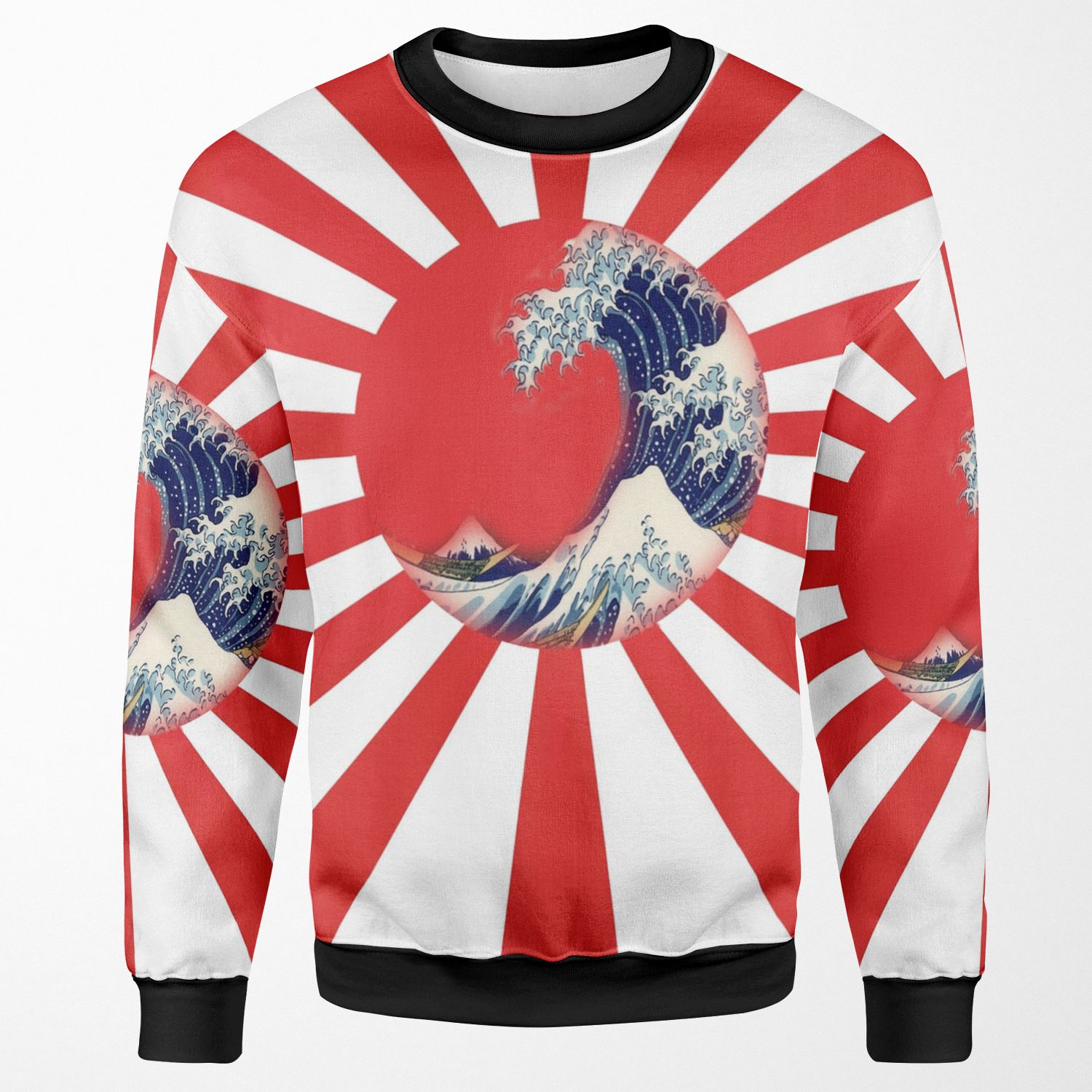 Great Waves Of Rising Sun All-over-print Unisex Sweatshirt