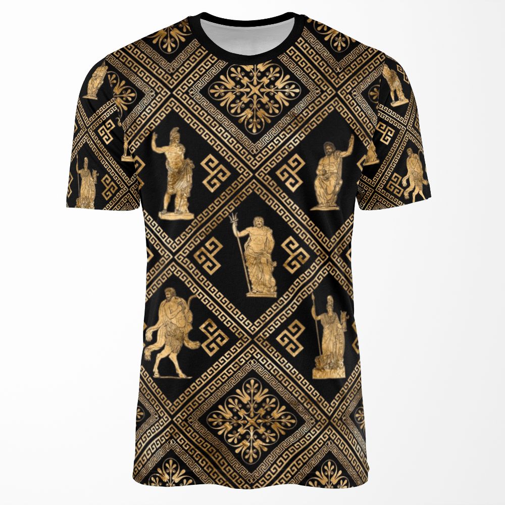 Greek Deities And Meander Key Ornament All-over-print T-shirt