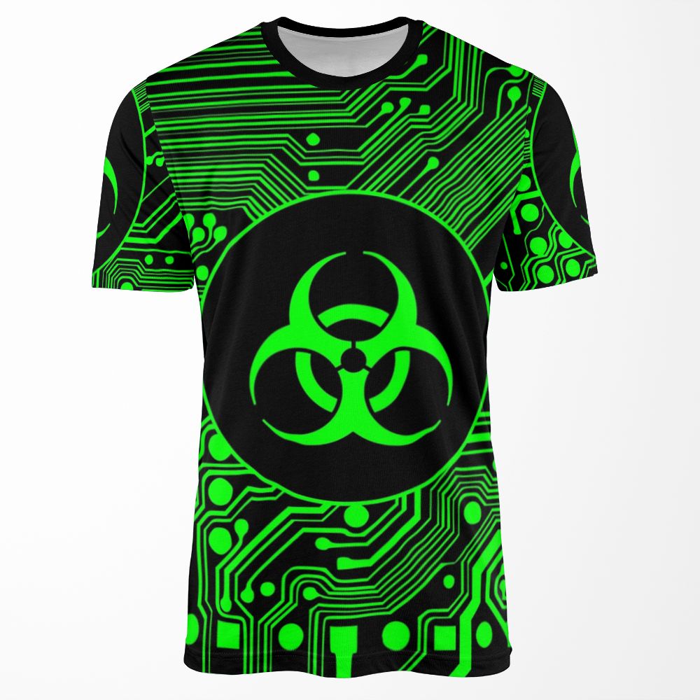 Green Biohazard Cybergoth All-over-print T-shirt