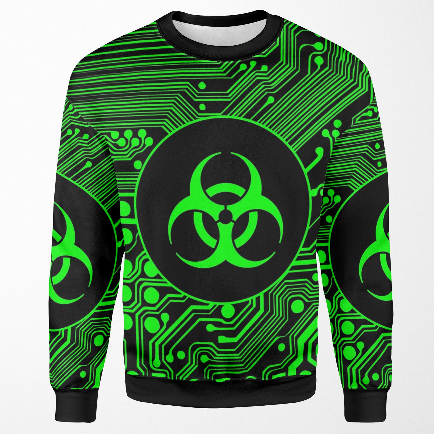 Green Biohazard Cybergoth All-over-print Unisex Sweatshirt