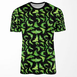 Green Halloween Bats All-over-print T-shirt