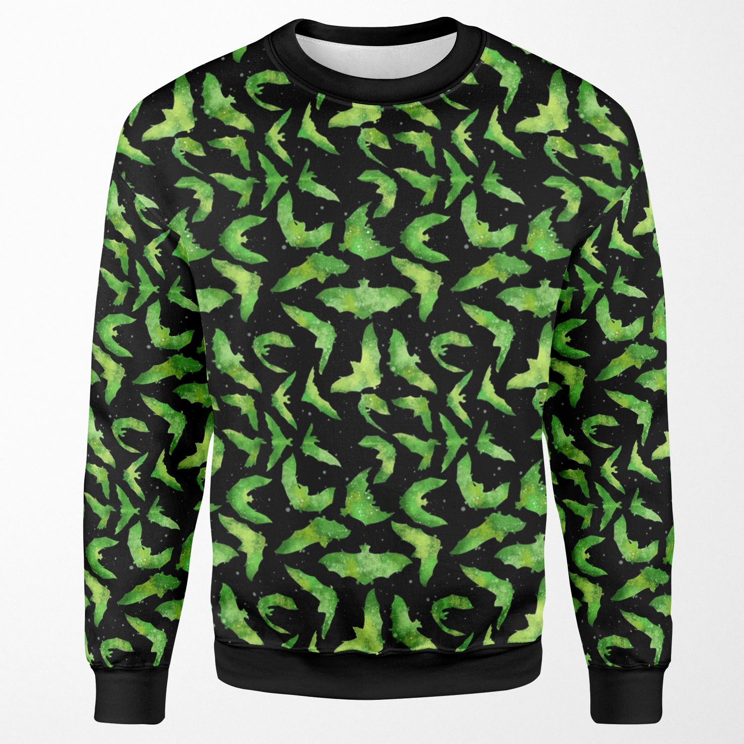 Green Halloween Bats All-over-print Unisex Sweatshirt