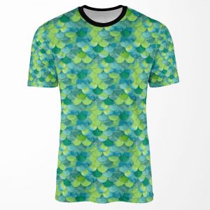 Green Mermaid Scales All-over-print T-shirt