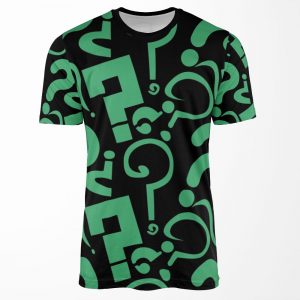 Green Question Marks All-over-print T-shirt