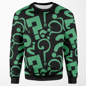 Green Question Marks All-over-print Unisex Sweatshirt