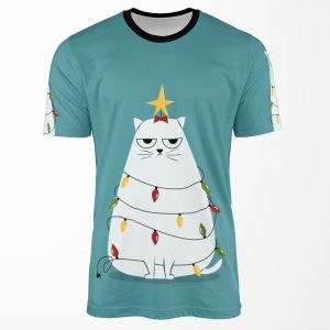 Grumpy Christmas Cat All-over-print T-shirt