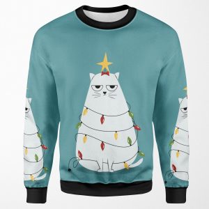 Grumpy Christmas Cat All-over-print Unisex Sweatshirt